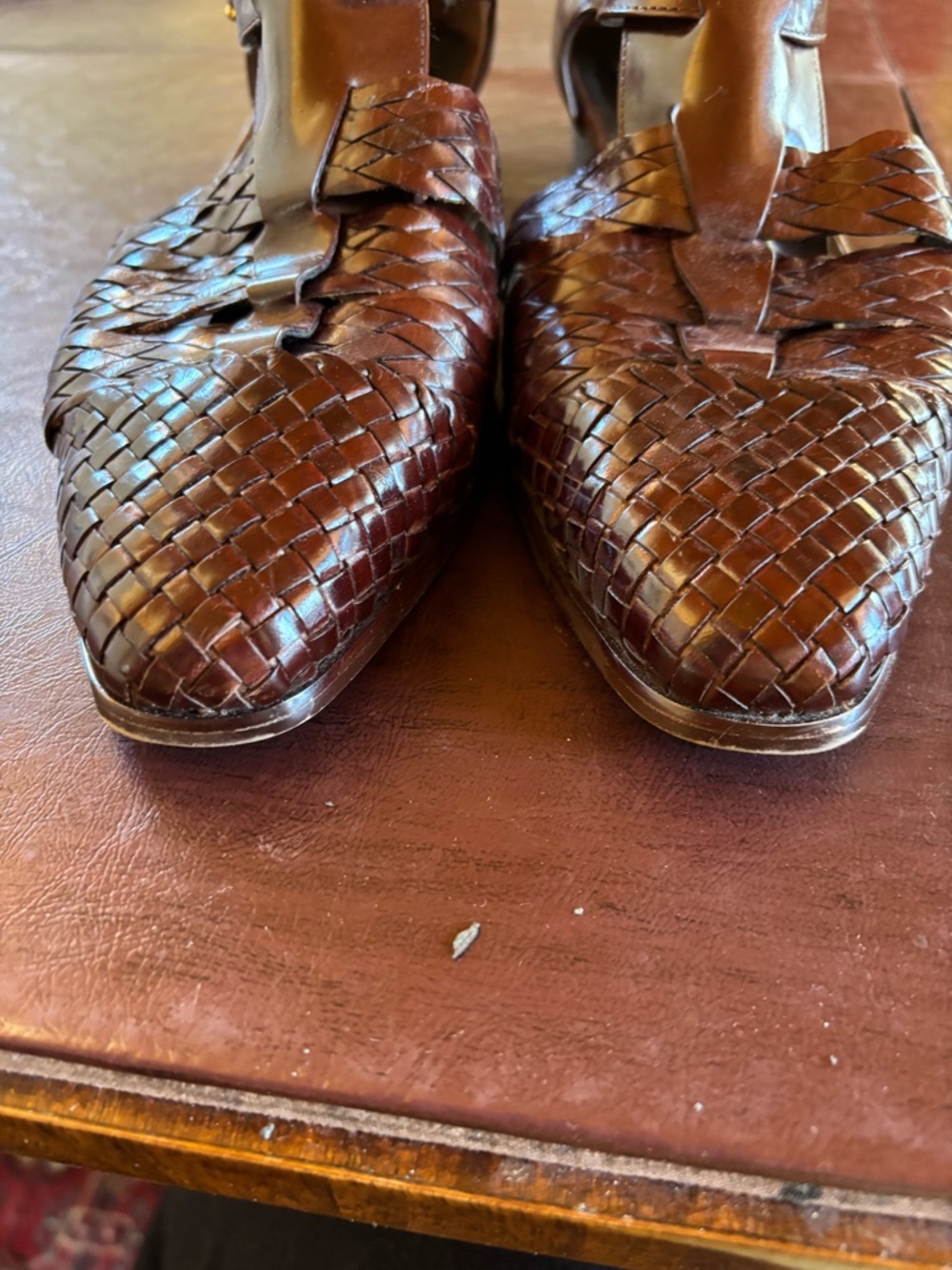 Enzo Angiolini preowned Brown Woven Leather Sandals size 9 - Picture 5 of 6